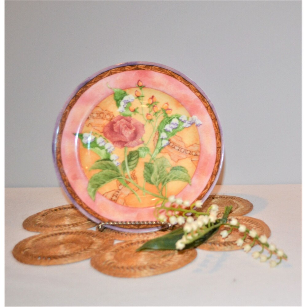 Vintage Lily of The Valley,  Tuscany Rose Plate